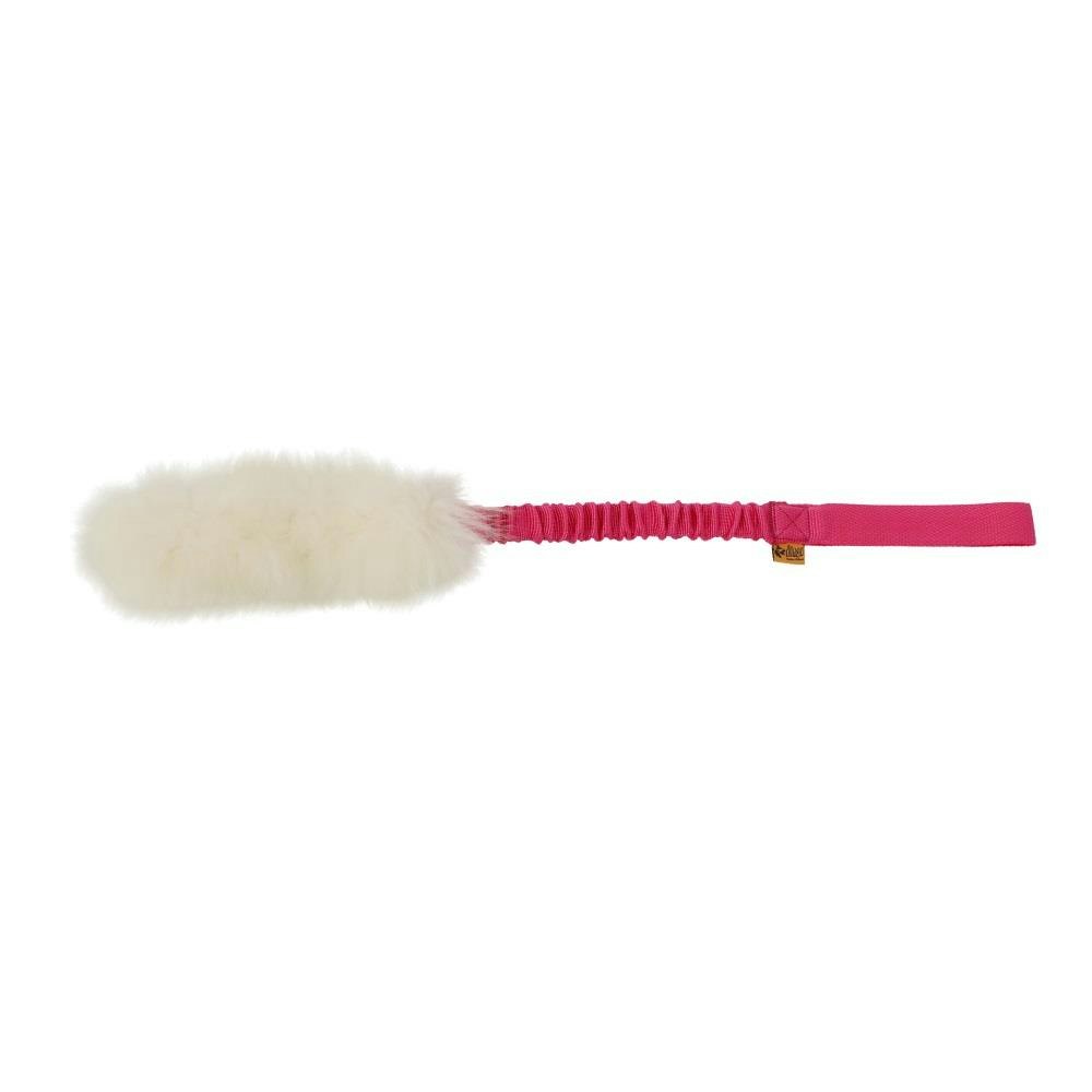 Dingo draleke med strikk og sauepels, rosa
