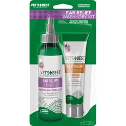 Vets Best ørevask og -tørkesett 118 ml + 56 g