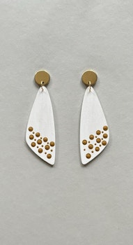 Flodsten Prickar vit/guld