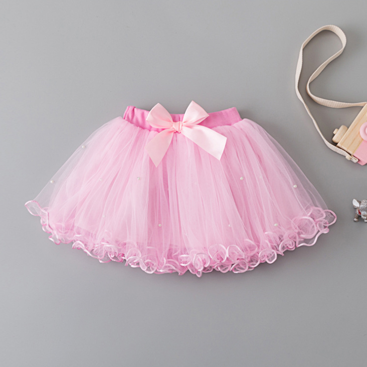 Chiffong kjol, rosa - Babyjoonam