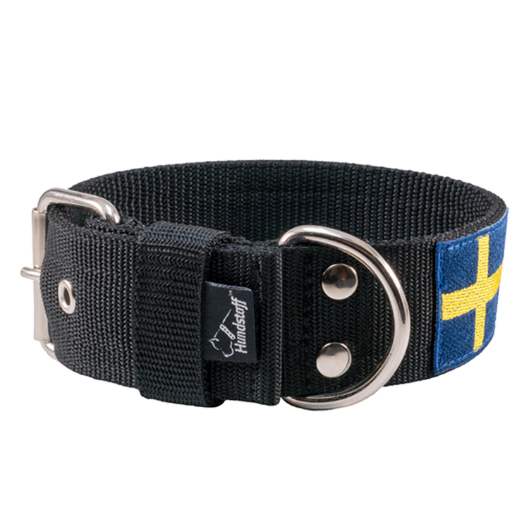 Active Sweden brett hundhalsband med svenska flaggan