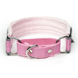 Martingale Safe Baby Pink - Brett fodrat halsband halvstryp med reflex
