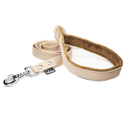 Beige leash - with / without comfort handle