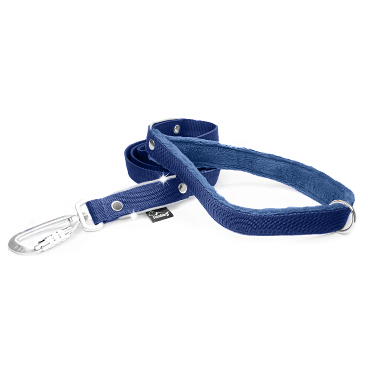 Safe Leash Navy Blue - Koppel med reflex och twist & lock hake