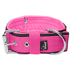 Grip Pink - wide pink dog collar with handle