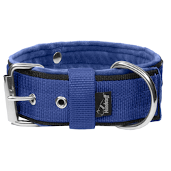 Grip Navy Blue - brett mörk blått hundhalsband med handtag