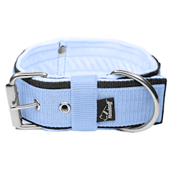 Grip Baby Blue - 5cm wide light blue dog collar with handle
