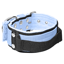 Grip Baby Blue - 5cm wide light blue dog collar with handle