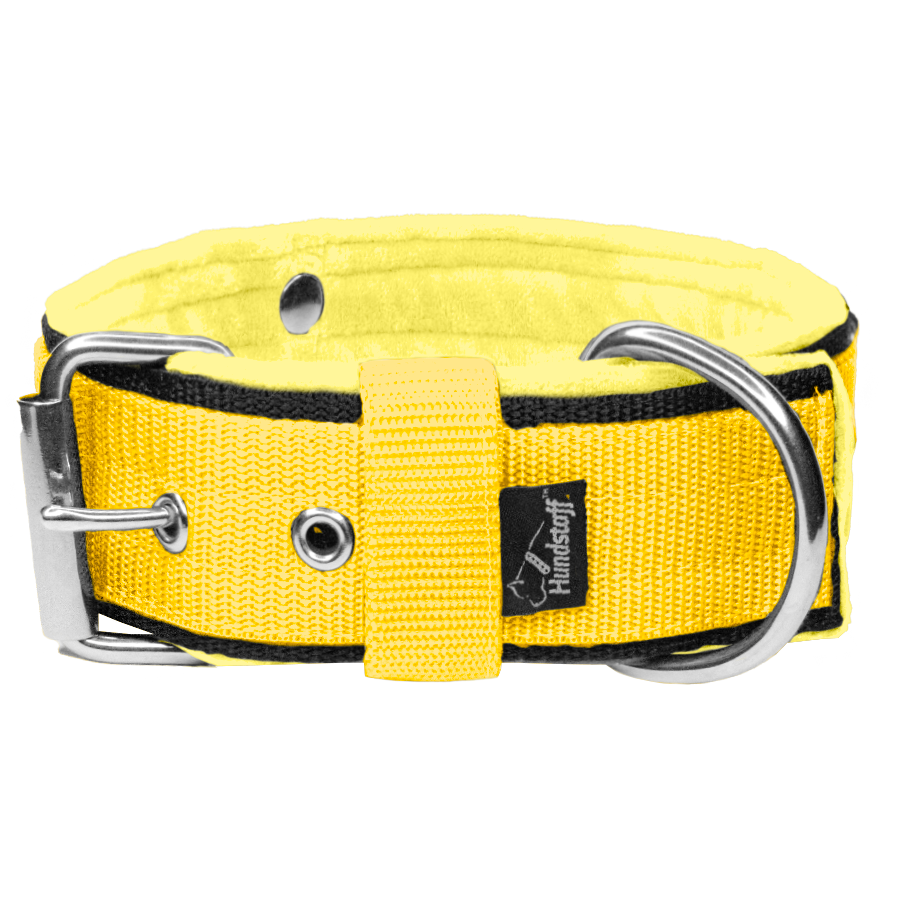 Grip Baby Yellow - brett gult hundhalsband med handtag