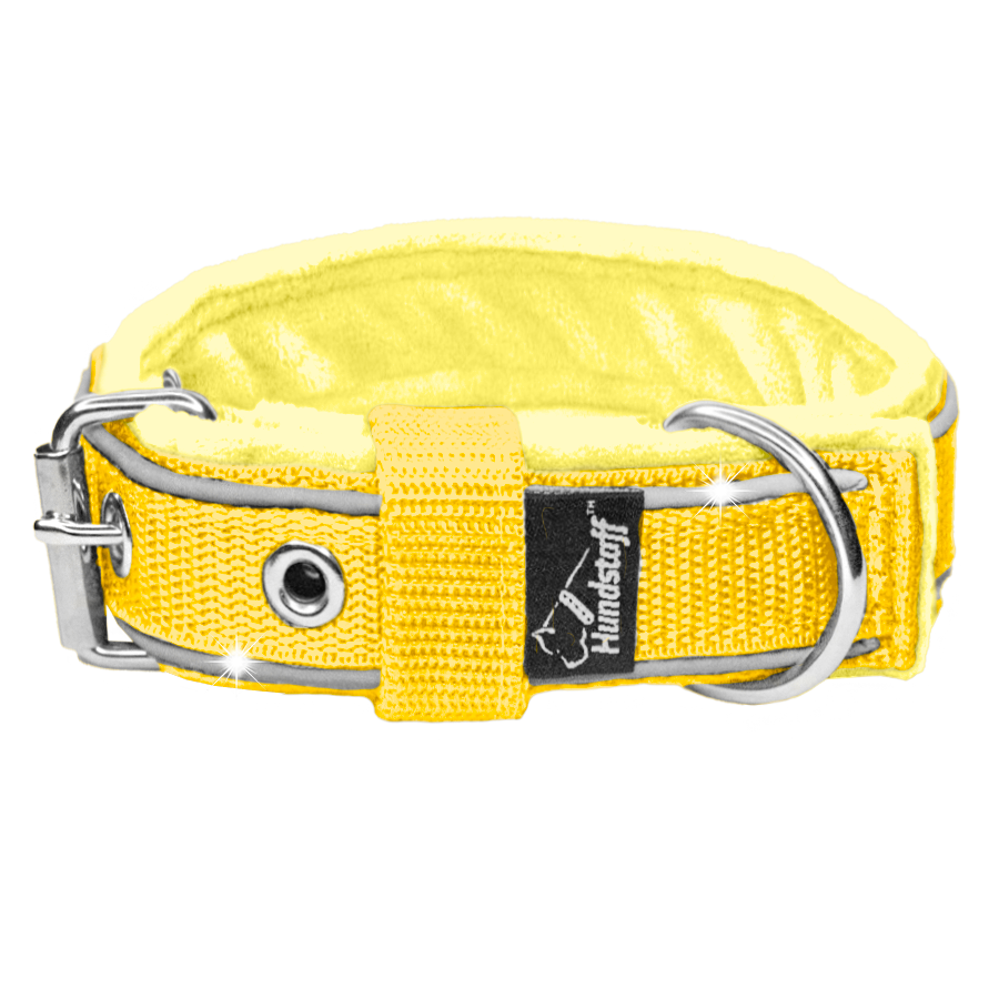 Energetic Safe Baby Yellow - Fodrat reflexhalsband till mindre hundar