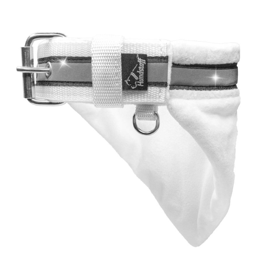 Bandana Collar Vit - halsband med bandana och reflex