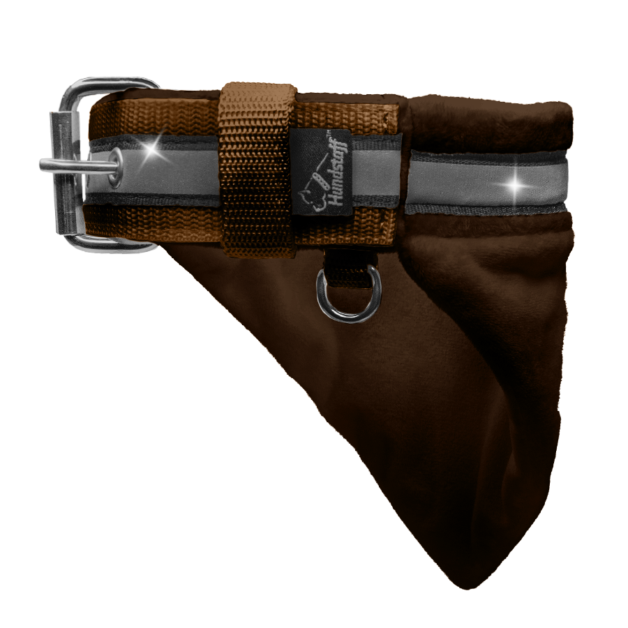 Bandana Collar Dark Brown - halsband med bandana och reflex