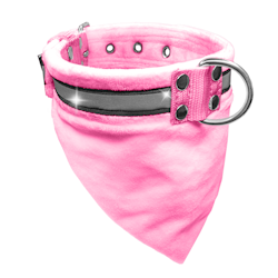 Bandana Collar Candy Pink - halsband med bandana och reflex