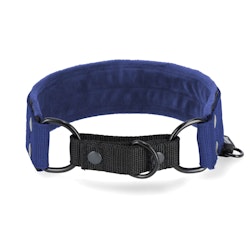 Martingale Black Edition Navy Blue - Brett fodrat halsband halvstryp
