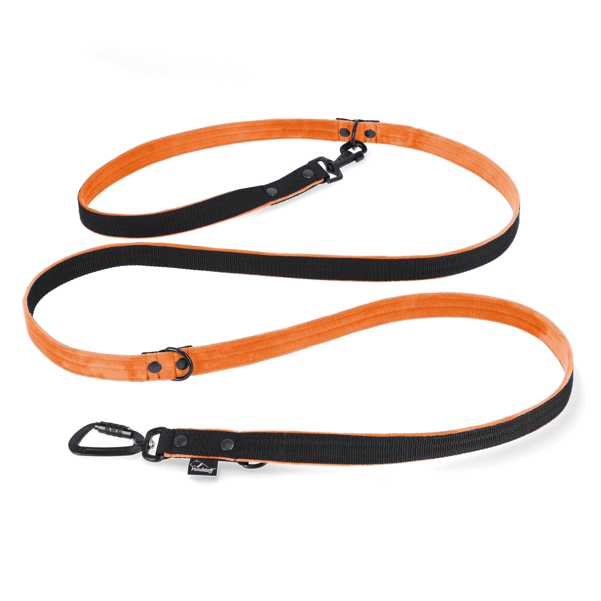 Multileash Black Edition Orange - Starkt justerbart multikoppel
