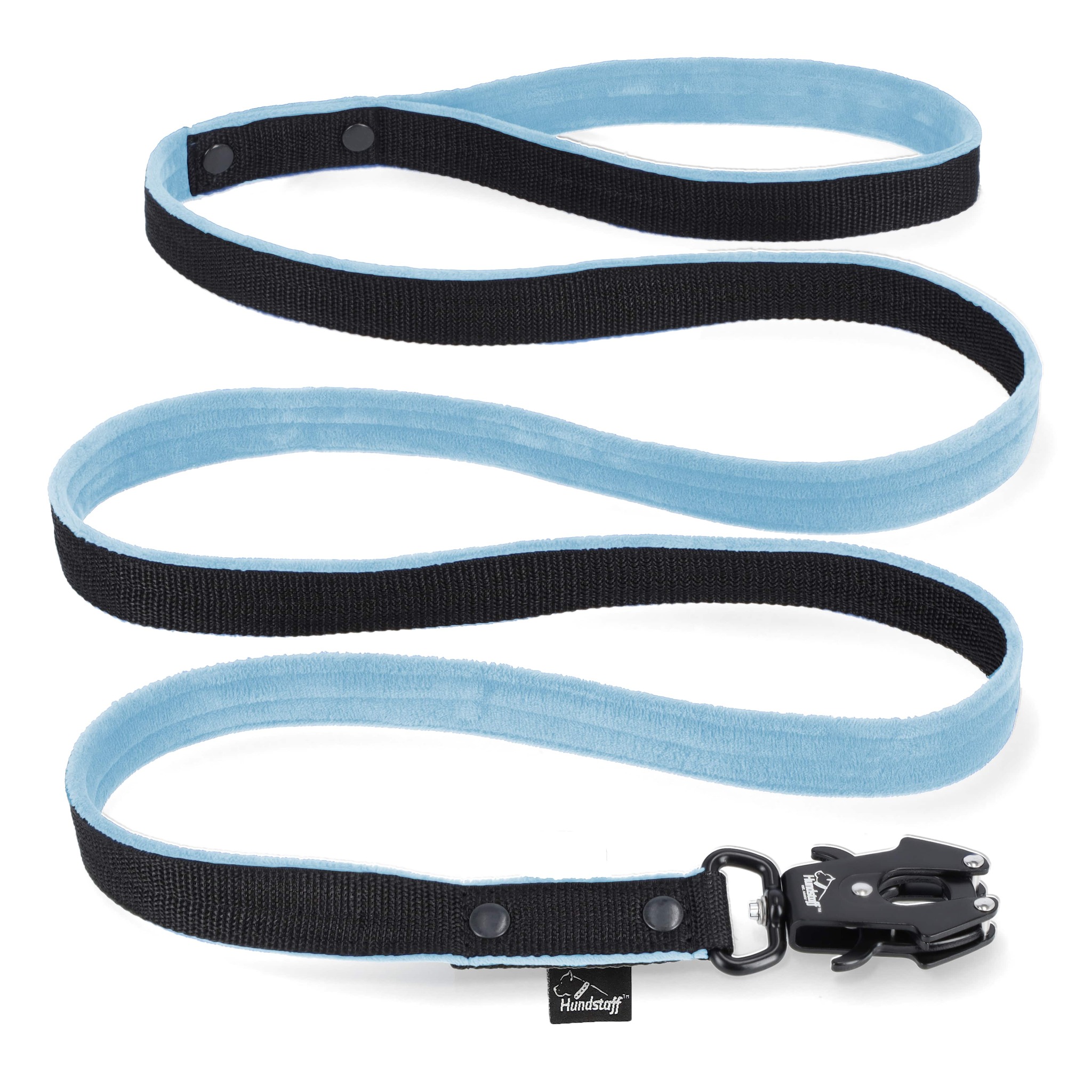 Walk Leash Black Edition Ocean Blue - Säkert nylonkoppel i olika längder