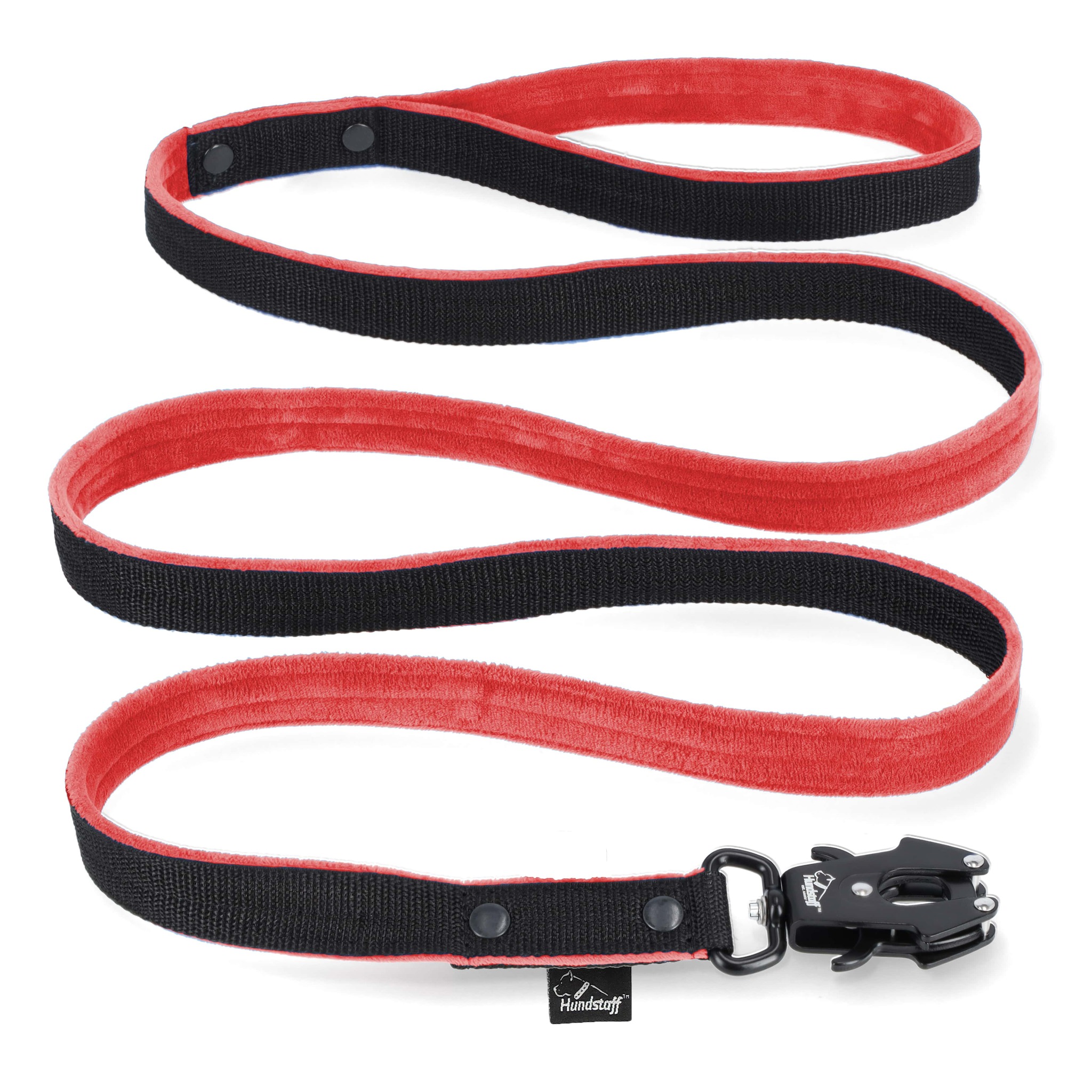 Walk Leash Black Edition Rött - Säkert nylonkoppel i olika längder
