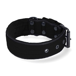 Active Komfort Black Edition Svart - Brett slitstarkt halsband med spänne