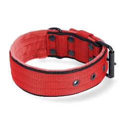 Active Komfort Black Edition Rött - Brett slitstarkt halsband med spänne