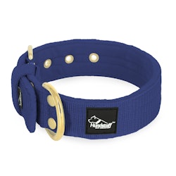 Active Golden Navy Blue - Brett slitstarkt halsband med spänne