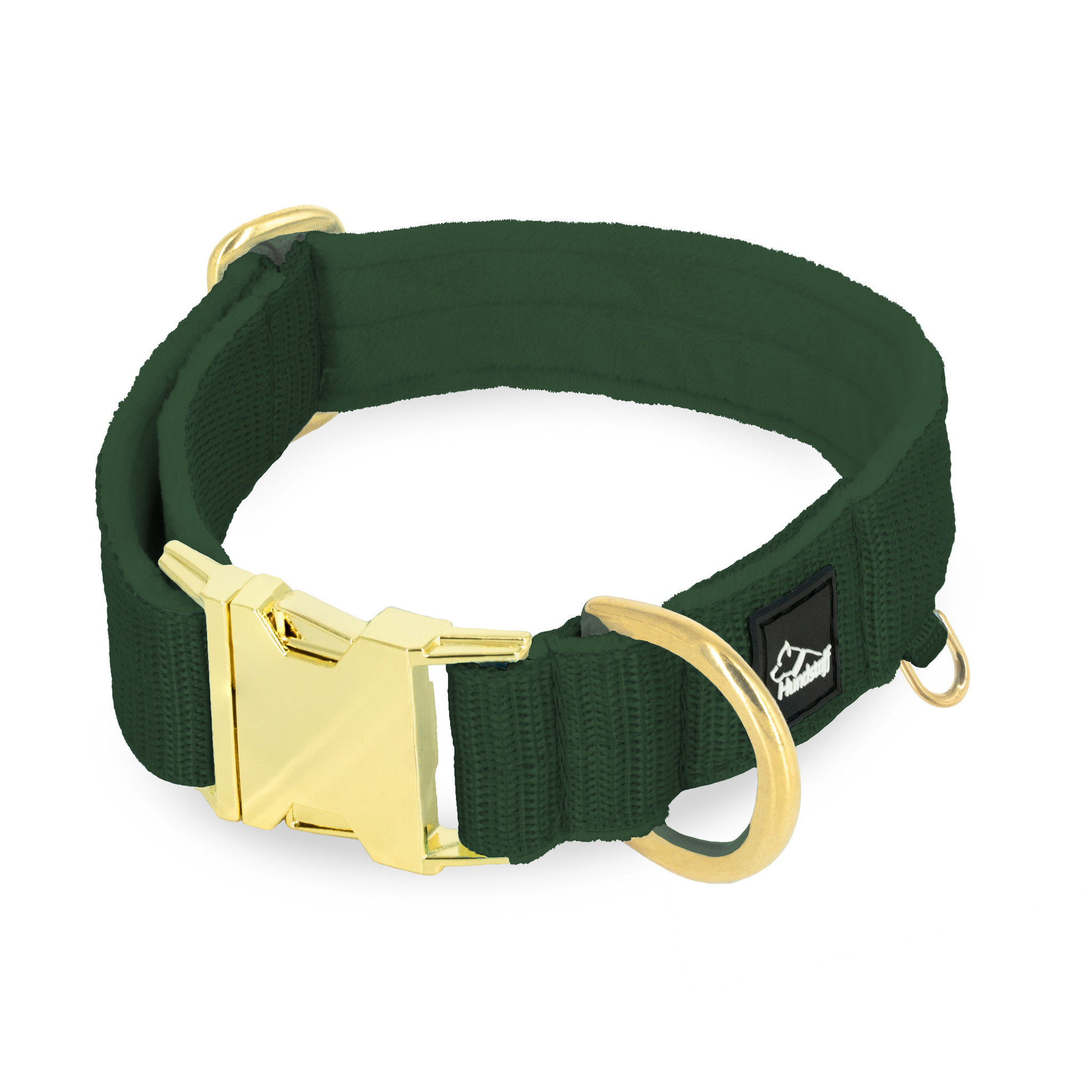 Easy Clip Golden Forest Green - Reglerbart halsband med knäppspänne