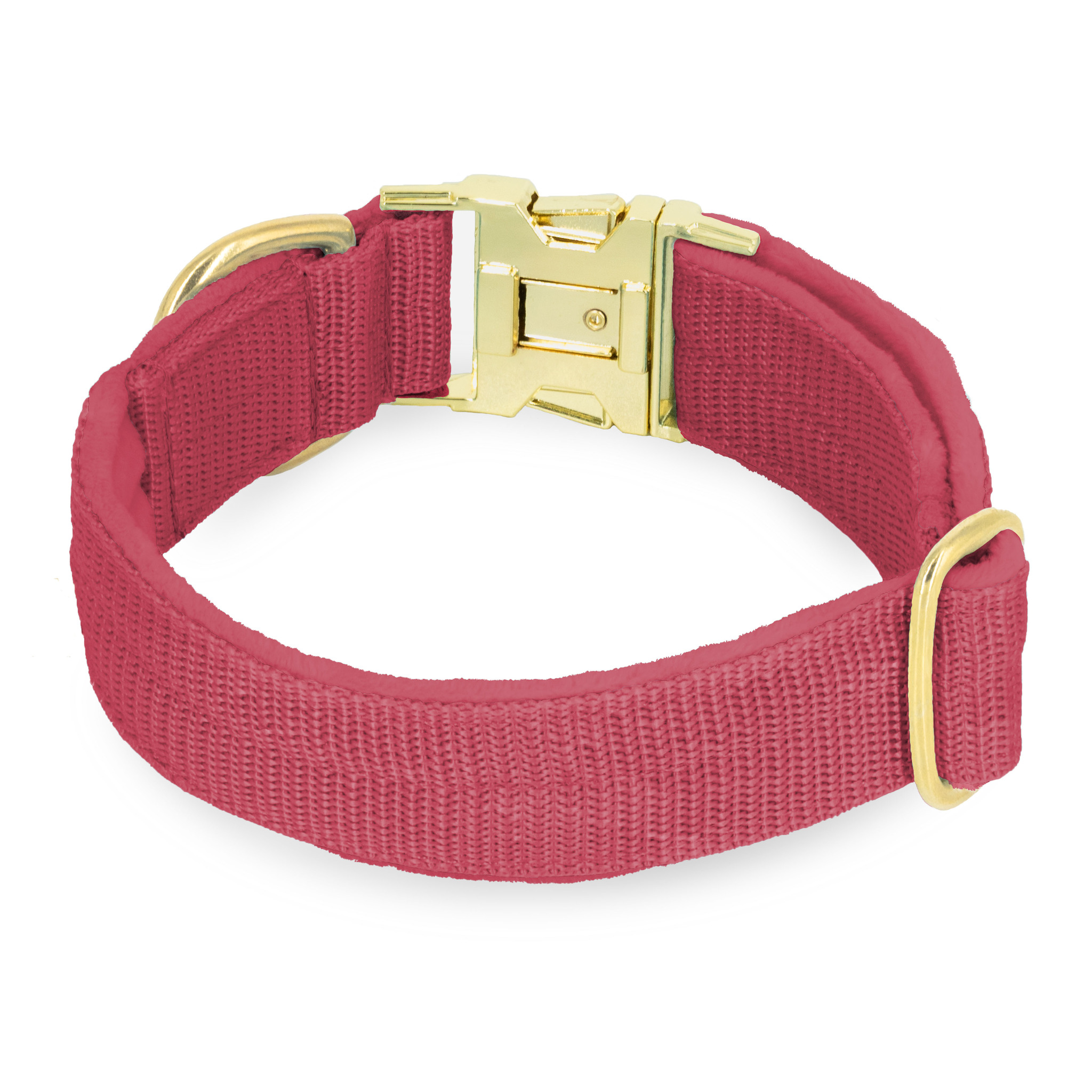 Easy Clip Golden Raspberry Red - Reglerbart halsband med knäppspänne