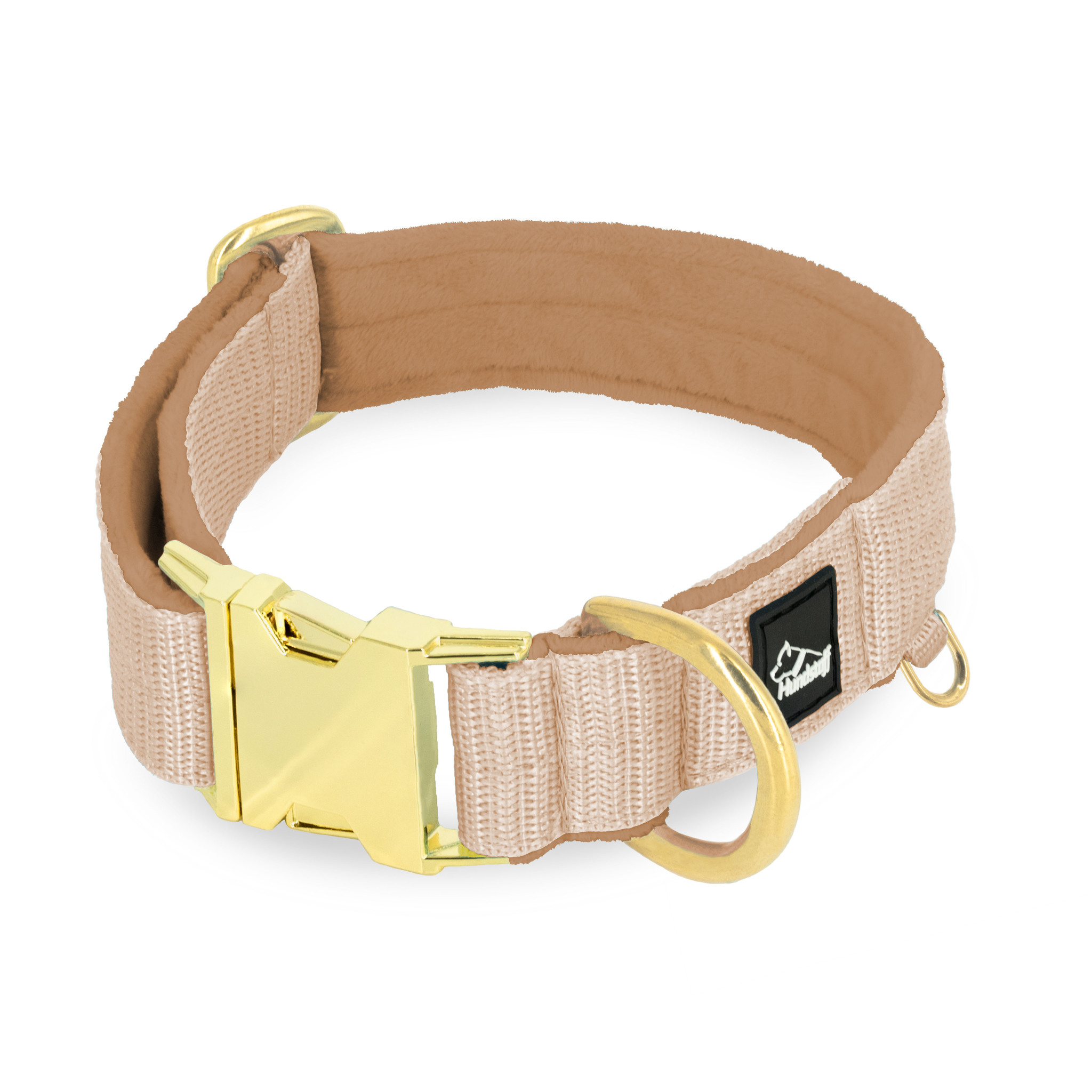 Easy Clip Golden Beige - Reglerbart halsband med knäppspänne