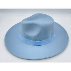 Ljusblå Fedora Hat Med Poly Band