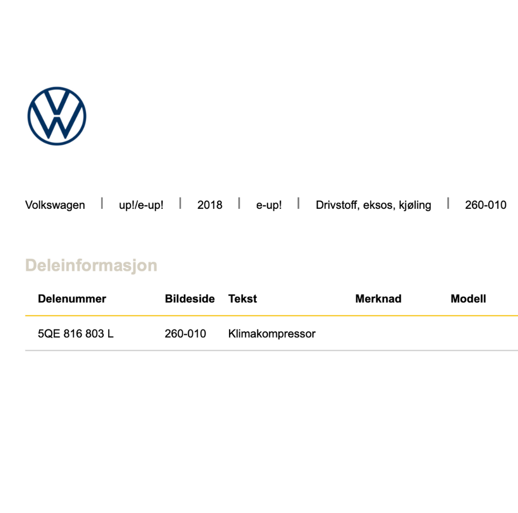 Klimakompressor VW OE 5QE816803L