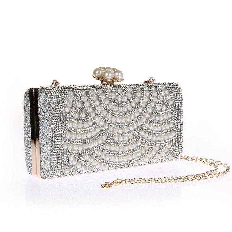 Silver Pearls Clutch