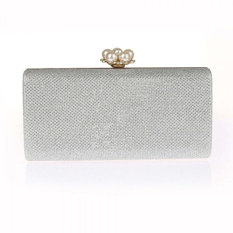 Silver Pearls Clutch