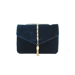 Crossbody Tassel Velour Bag Blue