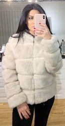 Celine Faux Fur Jacket Offwhite