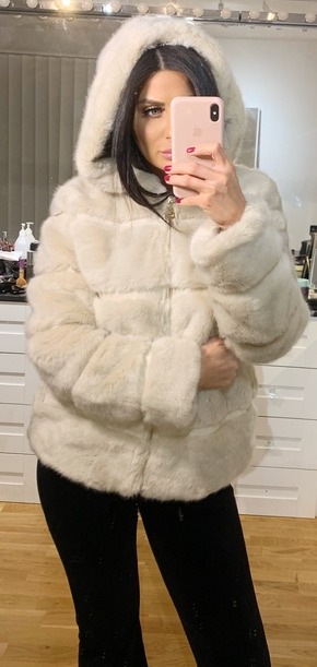 Celine Faux Fur Jacket Offwhite