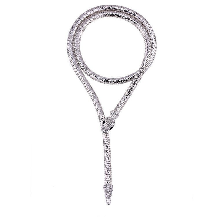Python Long Necklace Silver