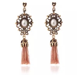 Cecilia Baby Pink Tassel Earrings