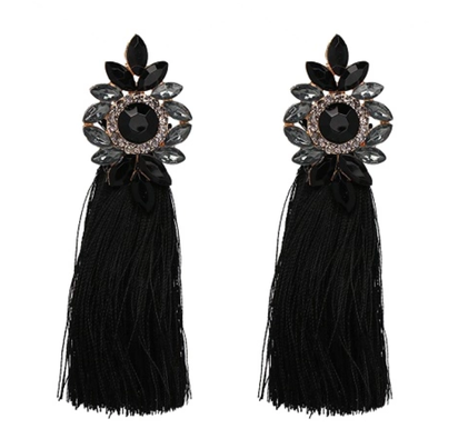 Bella Tassel Black Örhängen