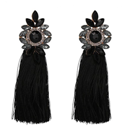 Bella Tassel Black Örhängen