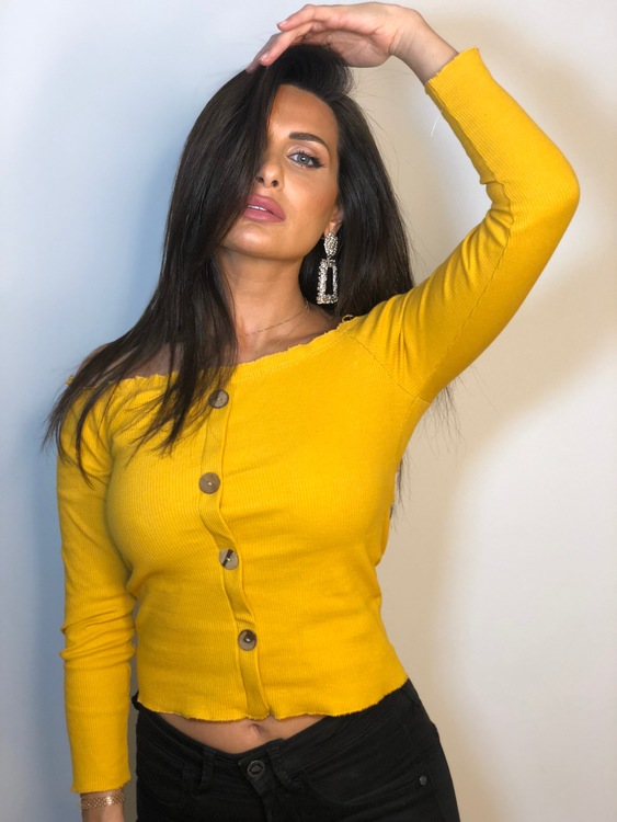 Ramina Top With Buttons Yellow