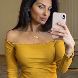 Adrianna Off Shoulder Long Sleeve Top Yellow