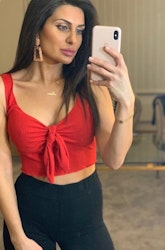 Tracy Crop Top With Tie Red