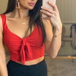 Tracy Crop Top With Tie Red