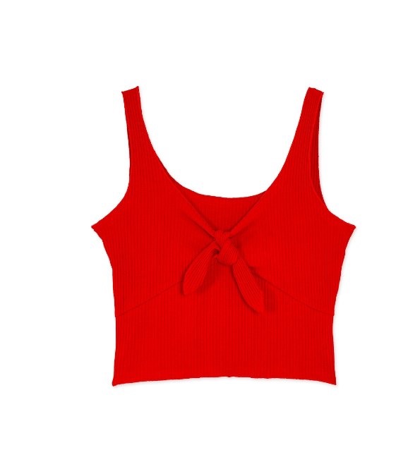 Tracy Crop Top With Tie Red