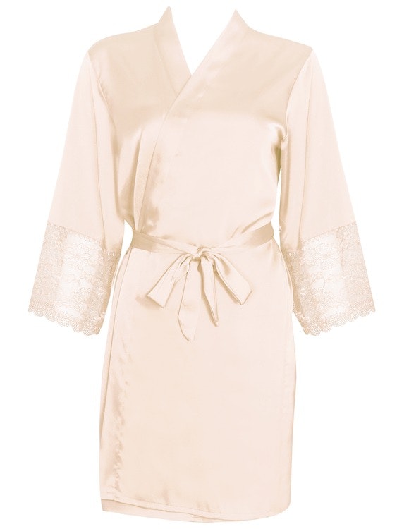 Alia Robe With Lace Beige