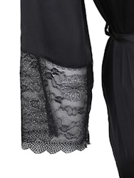 Alia Robe With Lace Black