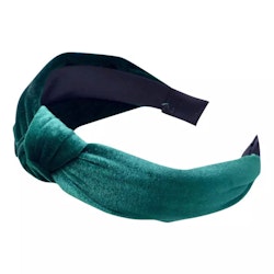 Velvet Hairband With Knot Green