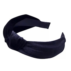Velvet Hairband With Knot Black