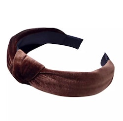 Velvet Hairband With Knot Brown
