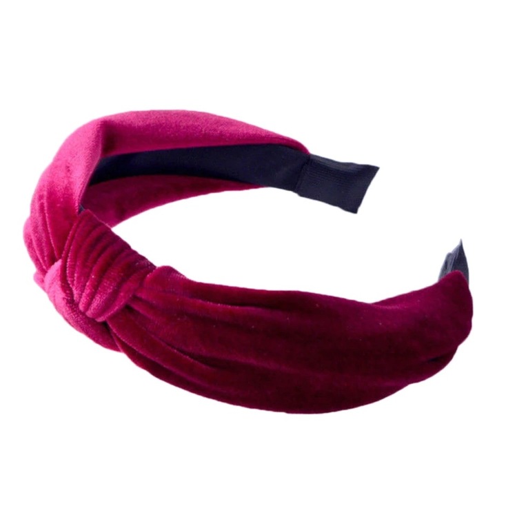 Velvet Hairband With Knot Red