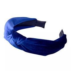 Velvet Hairband With Knot Blue